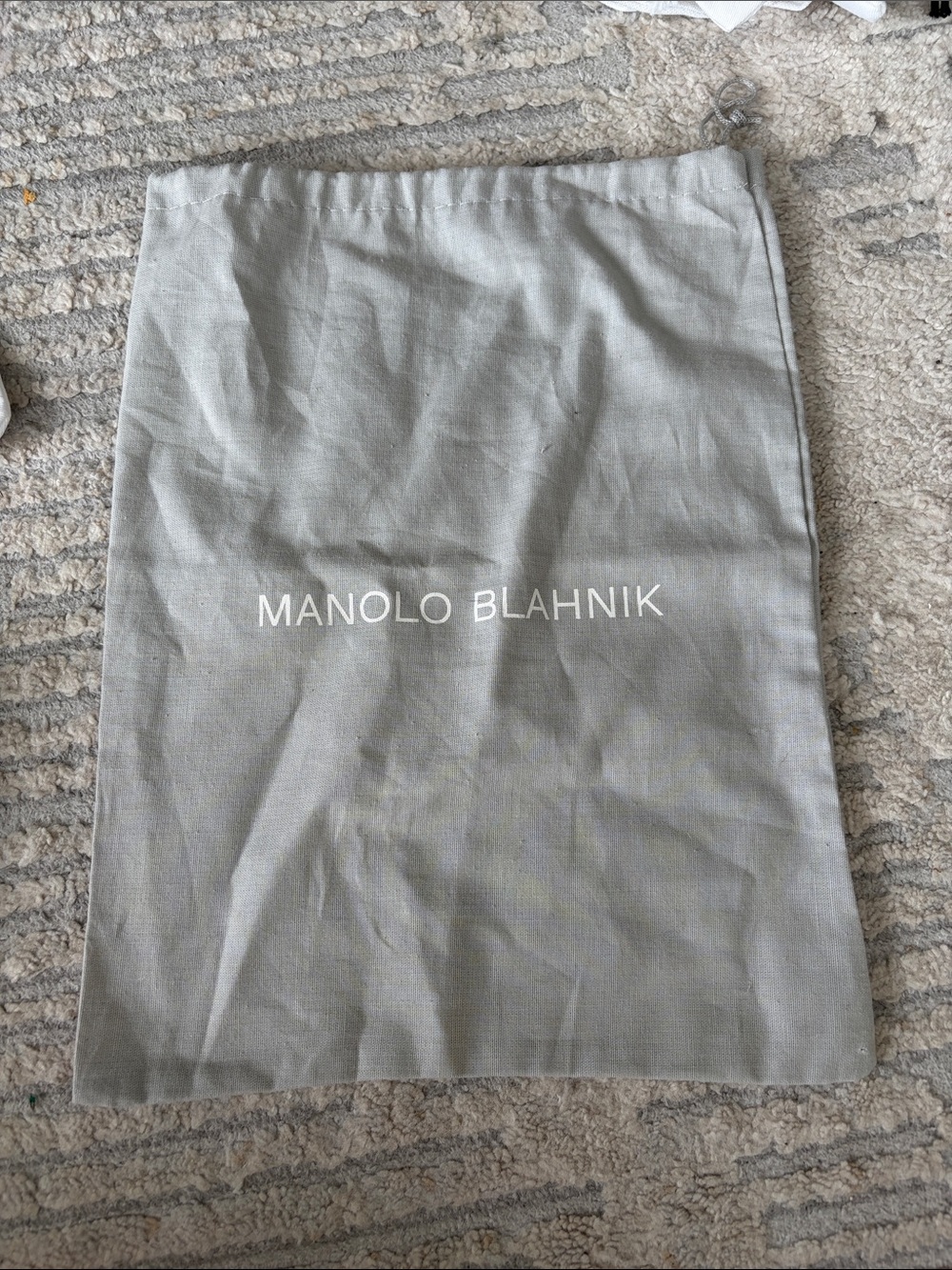 Manolo Blahnik Light Gray Branded Drawstring Pouch